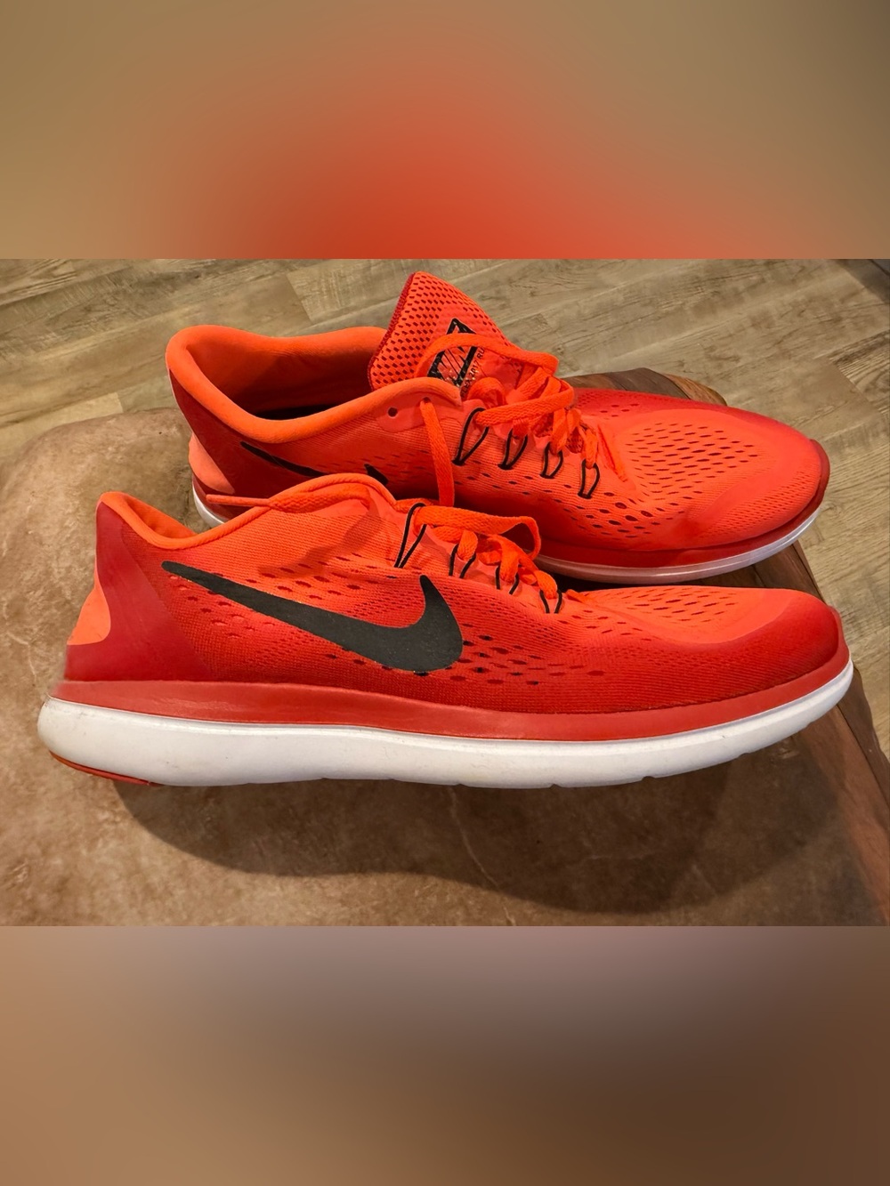 Nike Bright Orange Running Sneakers with Black Swoosh
